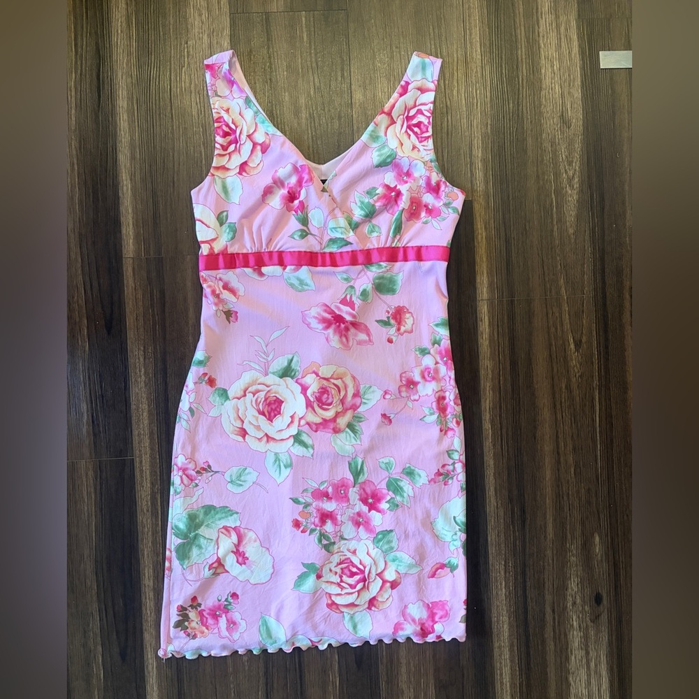 Y2K Floral Pink mini dress - Picture 4 of 15